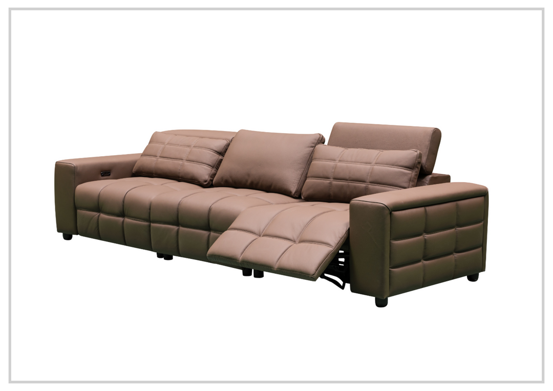 Klaussner Orlano 3-seater Brown Leather Power Reclining Sofa-Sofabed