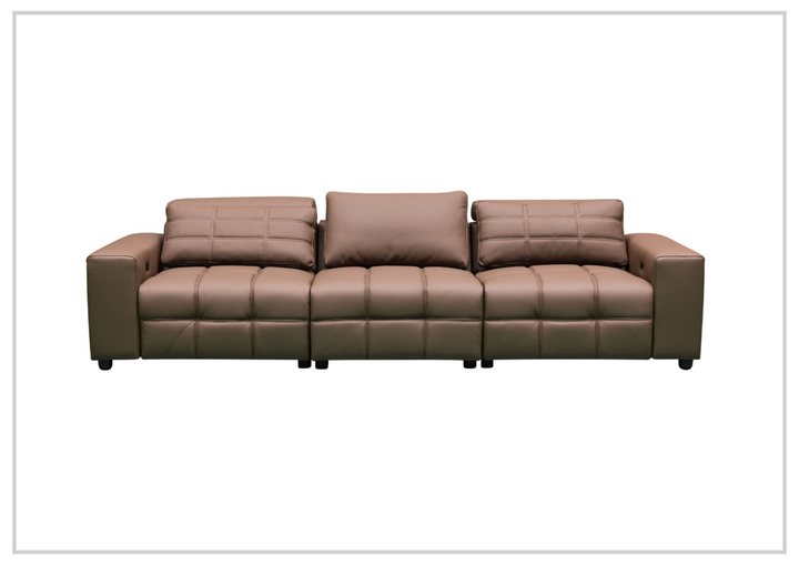 Klaussner Orlano 3-seater Brown Leather Power Reclining Sofa-Sofabed