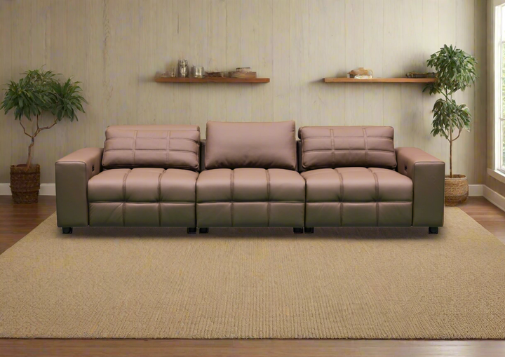 Klaussner Orlano 3-seater Brown Leather Power Reclining Sofa