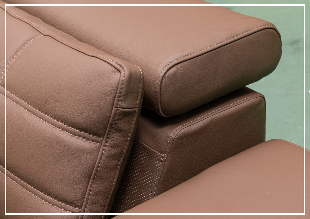 Klaussner Orlano 3-seater Brown Leather Power Reclining Sofa-Sofabed