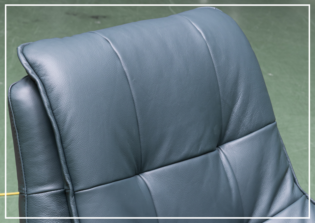 Klaussner Serano Blaze  Blue Leather Swivel Power Recliner Lift Chair-Sofabed