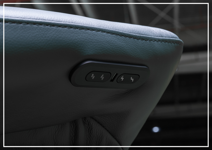 Klaussner Serano Blaze  Blue Leather Swivel Power Recliner Lift Chair-Sofabed