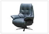 Klaussner Serano Blaze  Blue Leather Swivel Power Recliner Lift Chair-Sofabed