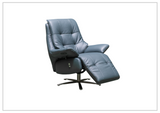 Klaussner Serano Blaze  Blue Leather Swivel Power Recliner Lift Chair-Sofabed