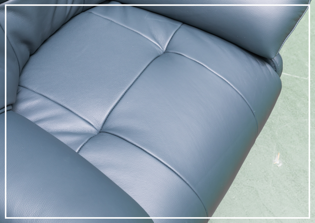 Klaussner Serano Blaze  Blue Leather Swivel Power Recliner Lift Chair-Sofabed