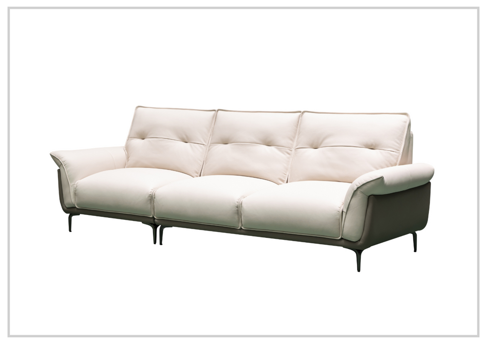 Klaussner Viana 3-seater Leather Sofa with Cushion Seat and Tufted Back-Sofabed