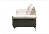 Klaussner Viana Leather Ivory Accent Chair with Feather-filled back cushion-Sofabed
