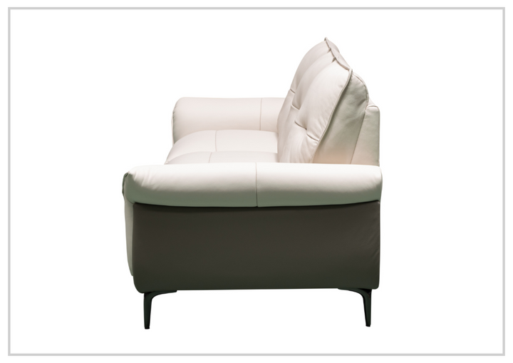 Klaussner Viana Leather Ivory Accent Chair with Feather-filled back cushion-Sofabed