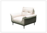 Klaussner Viana Leather Ivory Accent Chair with Feather-filled back cushion-Sofabed