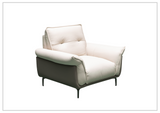 Klaussner Viana Leather Ivory Accent Chair with Feather-filled back cushion-Sofabed