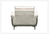 Klaussner Viana Leather Ivory Accent Chair with Feather-filled back cushion-Sofabed