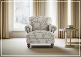 Klaussner Barnum Traditional Fabric Accent Chair with Rolled Arms
