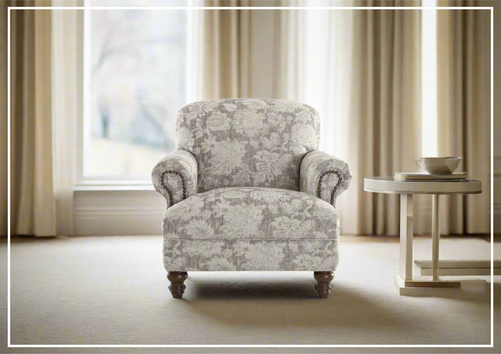 Klaussner Barnum Traditional Fabric Accent Chair with Rolled Arms