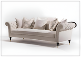 Klaussner Darla 3-Seater Beige Fabric Sofa with Tufted Rolled Arm-Sofabed