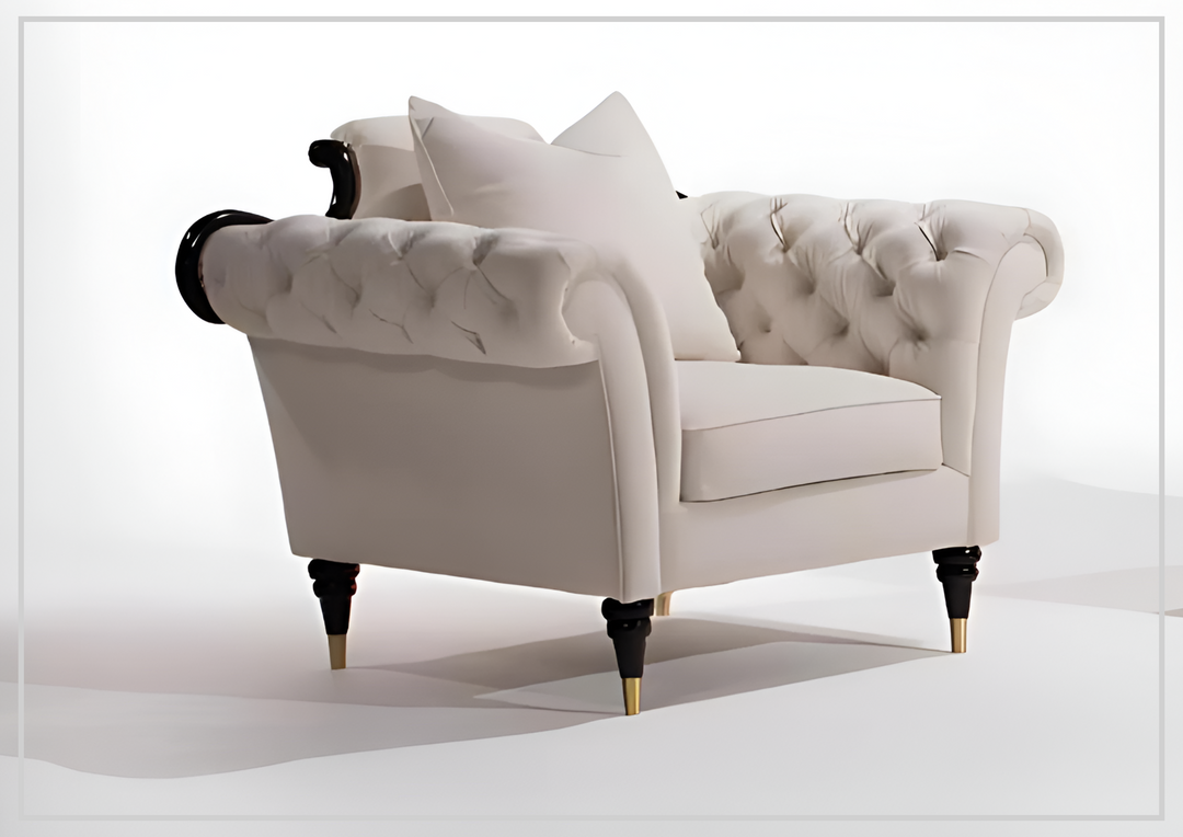Klaussner Darla Chair with Pillow Back in Beige-Sofabed