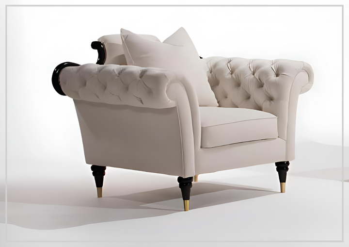 Klaussner Darla Chair with Pillow Back in Beige-Sofabed