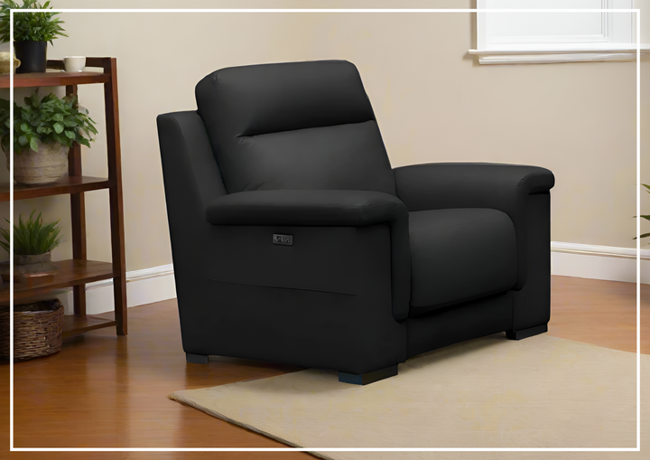 Klaussner Delano Power Recliner Chair in Black with USB Port-Sofabed