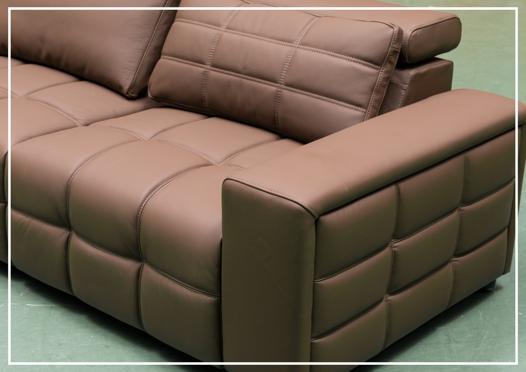 Klaussner Orlano 3-seater Brown Leather Power Reclining Sofa-Sofabed