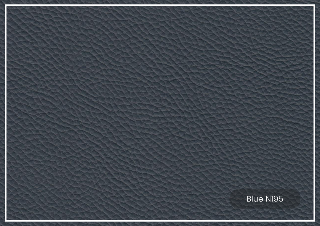 Klaussner Sofiano Blue Leather Sofa with Plush Back Support