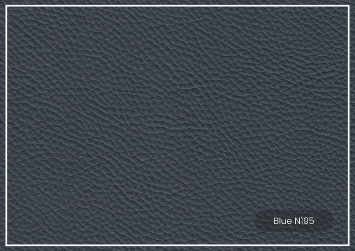 Klaussner Sofiano Blue Leather Sofa with Plush Back Support