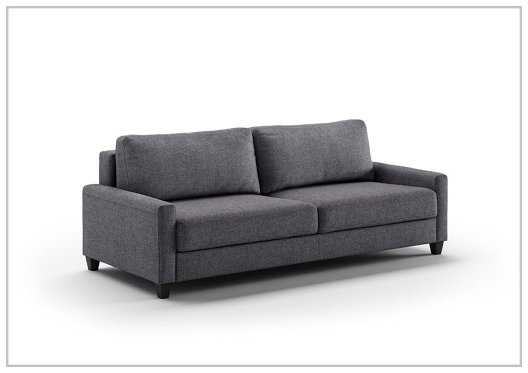 Luonto Nico Fabric King Sleeper Sofa With Nest Mechanism and chrome or wood legs