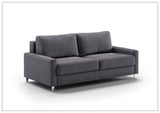 Luonto Nico Fabric King Sleeper Sofa With Nest Mechanism and chrome or wood legs