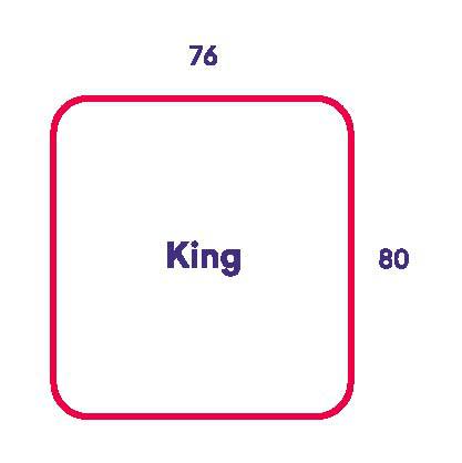 King mattress is of 76" x 80" size