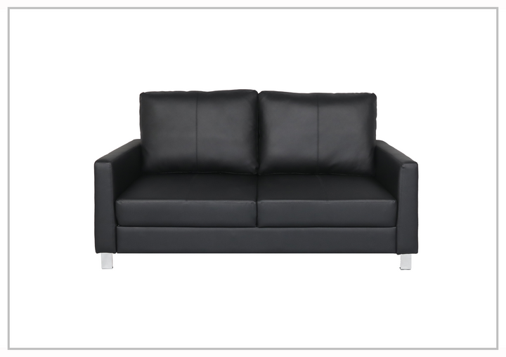 Gio Italia Nova Queen Leather Sleeper Sofa With Wood and Chrome Legs