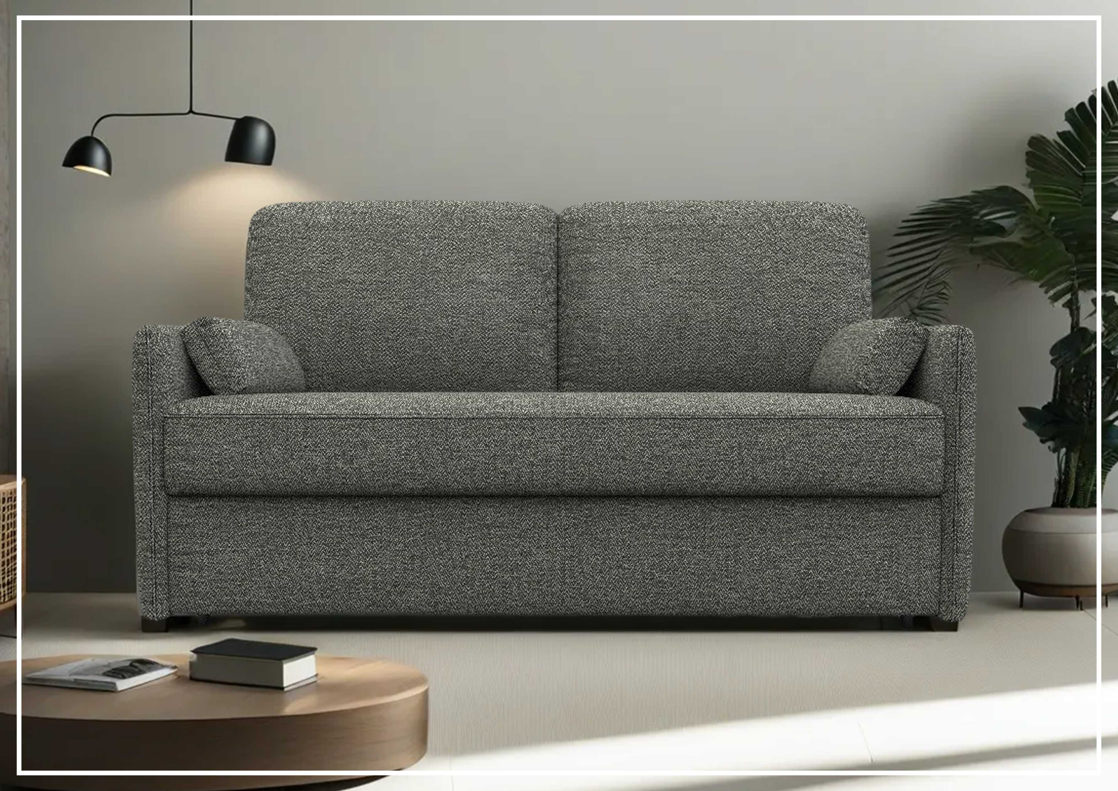 New York Sleek Sofa Sleeper with Memory Foam Mattress In Full Size