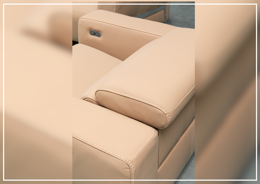 Prestigio 3-Seater Top Grain Stone Wash Leather Reclining chair