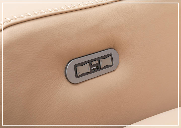 Klaussner Prestigio 3-Seater Top Grain Stone Wash Leather Reclining Sofa