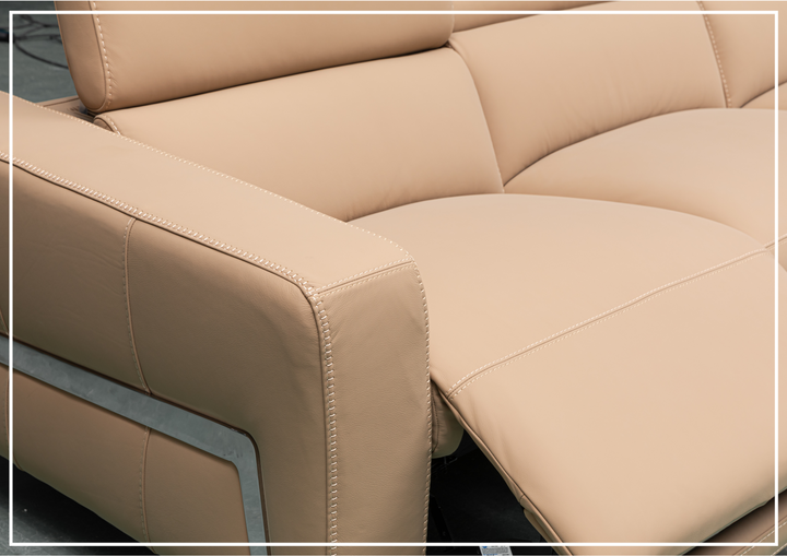 Klaussner Prestigio 3-Seater Top Grain Stone Wash Leather Reclining Sofa