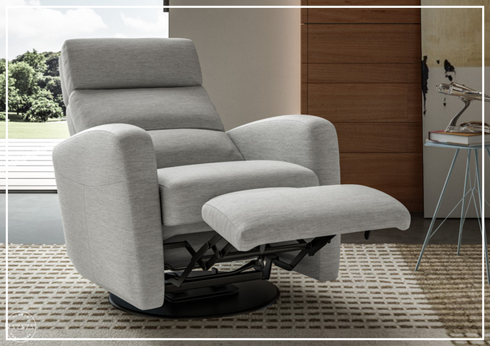 Sloped Fabric Power Recliner Chair in Power and Manual Options-SOFABED