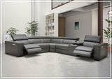 Gio Italia Aventura L-Shaped Leather Power Reclining Sectional Sofa