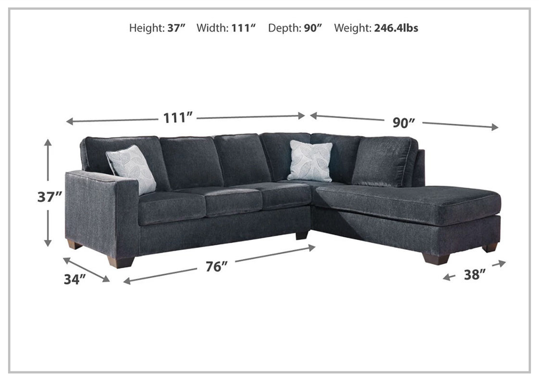 Gio Italia Aster Fabric Full Size Sleeper Sectional With Chaise