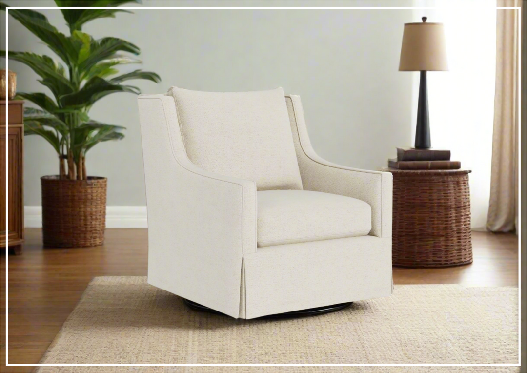 Universal Furniture Hudson Fabric Swivel Chair in Beige-sofabed.com