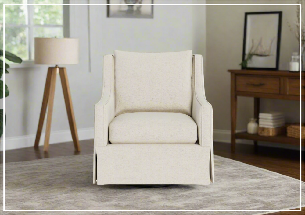 Universal Furniture Hudson Fabric Swivel Chair in Beige-sofabed.com