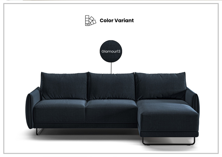 Dolphin Sectional Sofa Sleeper With Reversible Chaise and Storage-SOFABED