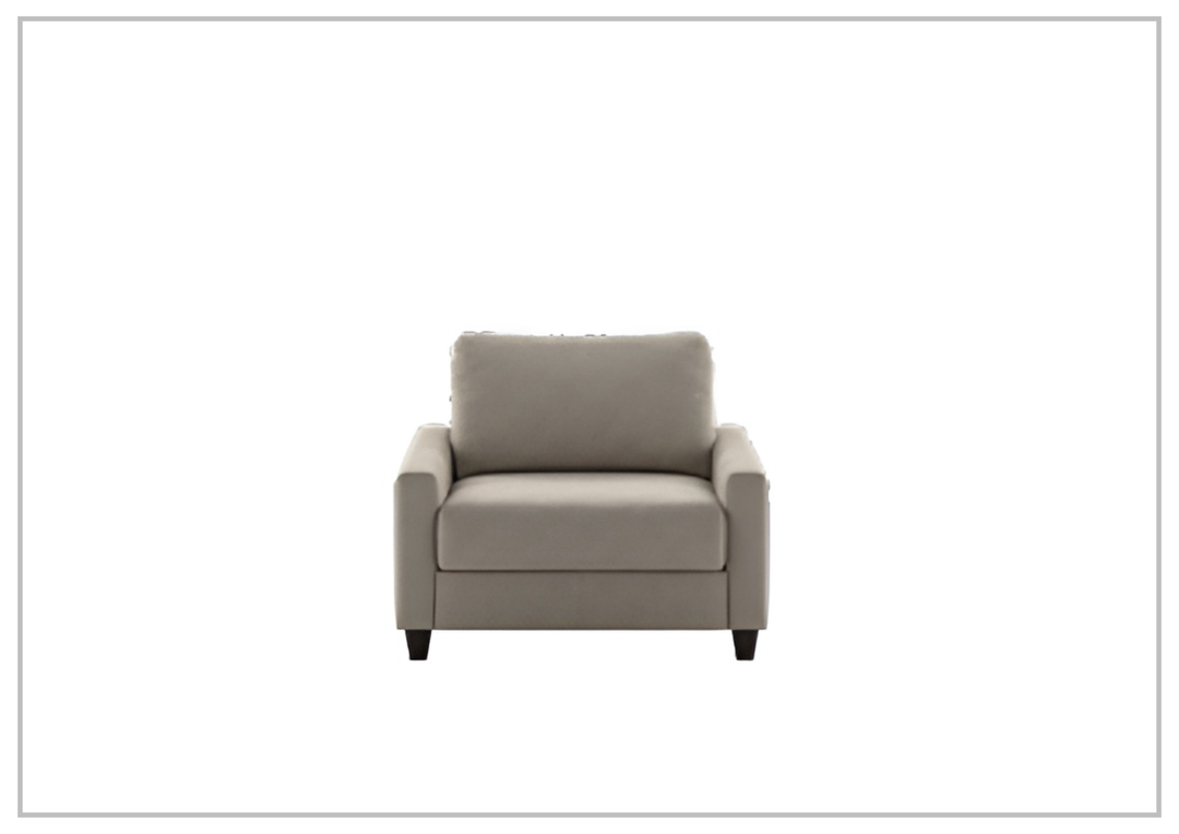 Luonto Nico Fabric Sleeper Chair Sofa With Nest Mechanism and Walnut or Chrome Leg option