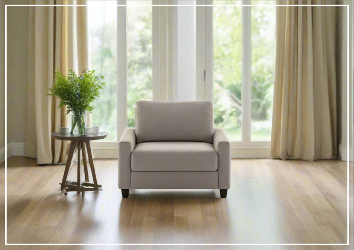 Luonto Nico Fabric Sleeper Chair Sofa With Nest Mechanism and Walnut or Chrome Leg option-SOFABED