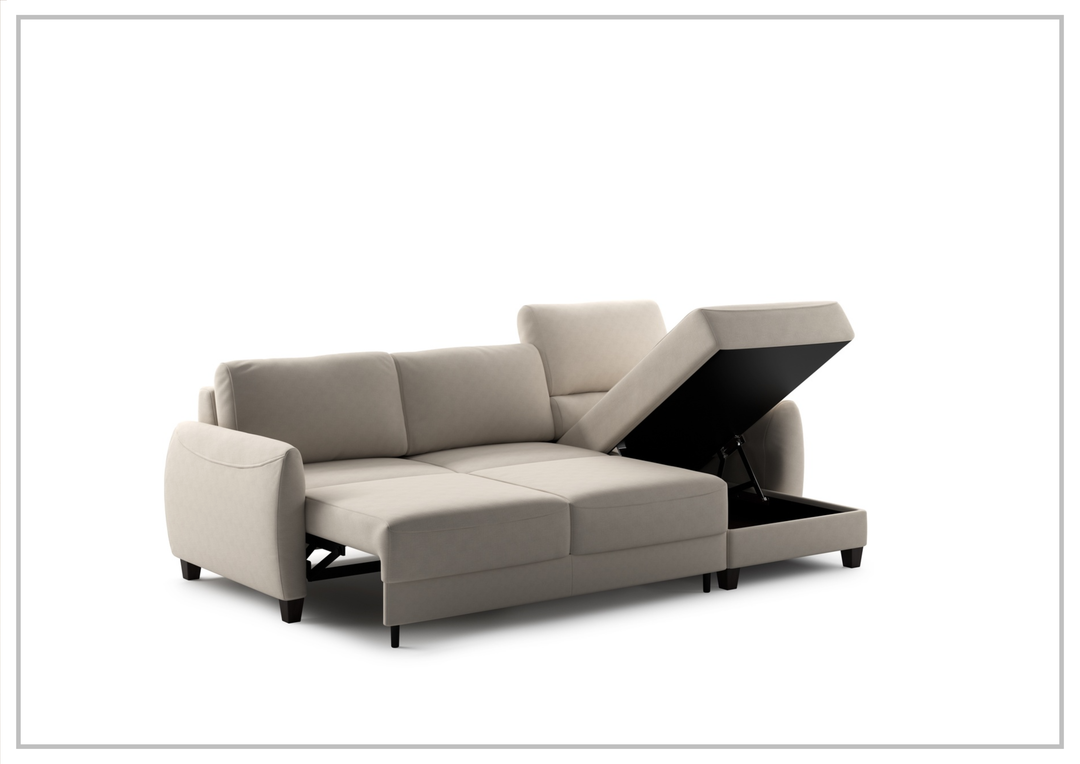 Luonto Delta 3-Seater Fabric Full XL Sectional Sofa Sleeper With Reversible Chaise-SOFABED