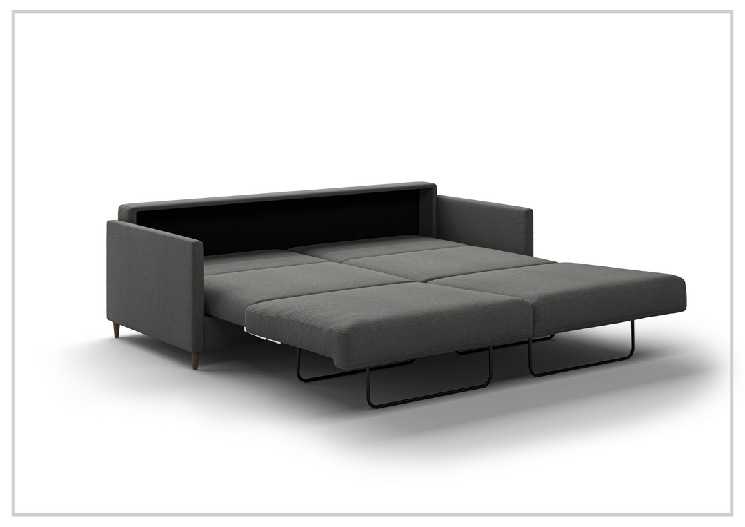 Luonto Elfin Fabric King Sleeper Sofa with Chrome or Wood Legs