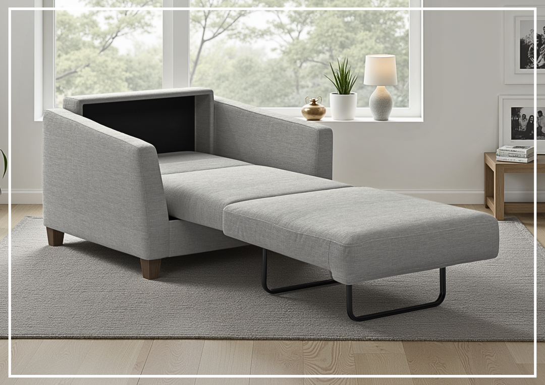 Luonto Monika Fabric Chair Cot Sleeper Sofa Bed With Color Options