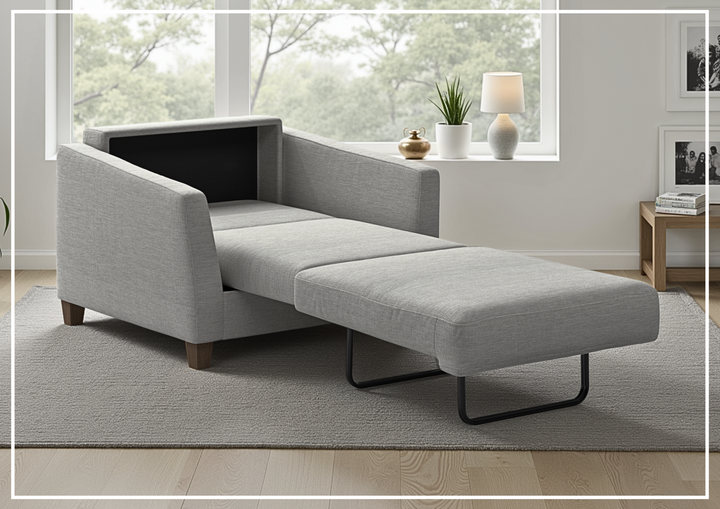 Luonto Monika Fabric Chair Cot Sleeper Sofa Bed With Color Options