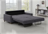 Luonto Nico Fabric Queen Sleeper Sofa With Nest Function and Walnut or Chrome Leg Finish