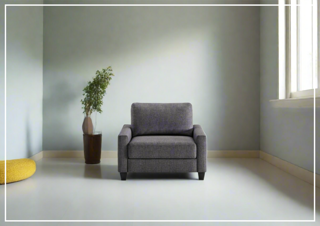Luonto Nico Fabric Sleeper Chair Sofa With Nest Mechanism and Walnut or Chrome Leg option-SOFABED