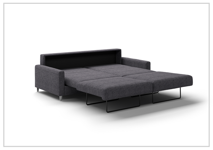 Luonto Nico Fabric King Sleeper Sofa With Nest Mechanism and chrome or wood legs