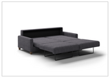 Luonto Nico Fabric King Sleeper Sofa With Nest Mechanism and chrome or wood legs