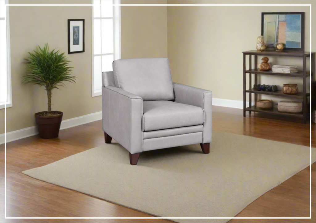 Gio Italia Home Samson Leather Chair In Gray-SOFABED