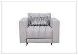 Klaussner Talento Tufted Gray Fabric Accent Chair with Sleek Track Arms